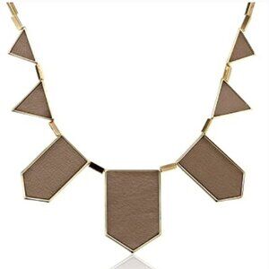 House of Harlow 1960 Taupe Station Necklace 14K GP - Taupe/Gold